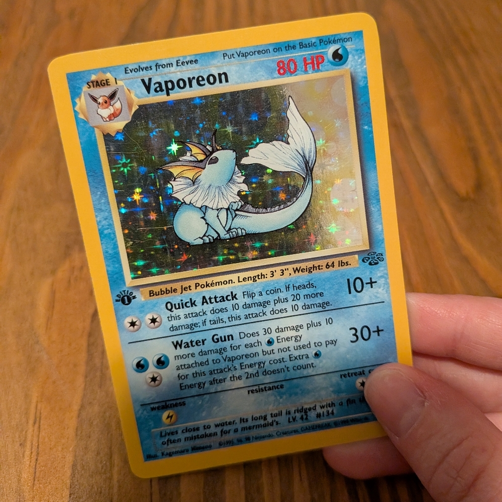 Vaporeon Pokémon Card Holographic (12/64)